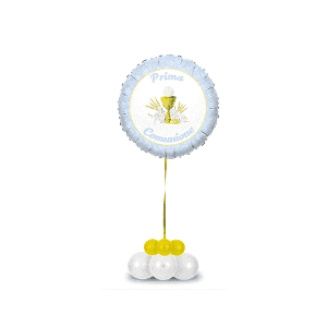 Palloncino Comunione/Cresima a Elio da Tavolo con Doppia Base