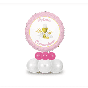 Centrotavola con Palloncino ad Aria per Comunione/Cresima e Base Doppia